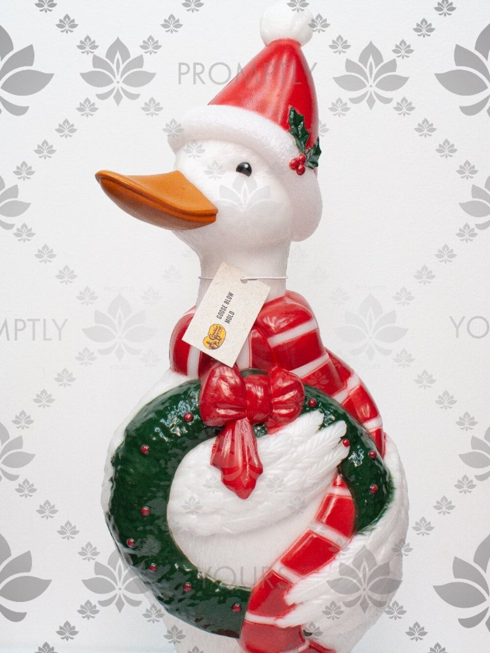Cracker Barrel Christmas Goose Blow Mold Lit Wreath 24" Porch Decor Light Up NEW